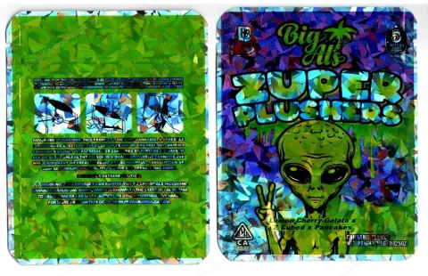 Zuper Plushers Design Holographic 3.5g Mylar Bag
