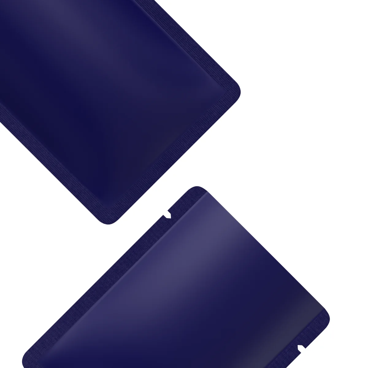 Matte Deep Indigo Blue Aluminum Bottom-Fill Sample Bag Matte Deep Indigo Blue Aluminum Bottom-Fill Sample Bag
