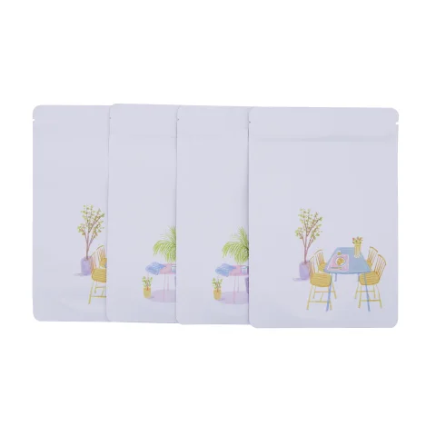 Matte White Landscape Print Mylar Stand-Up Bag