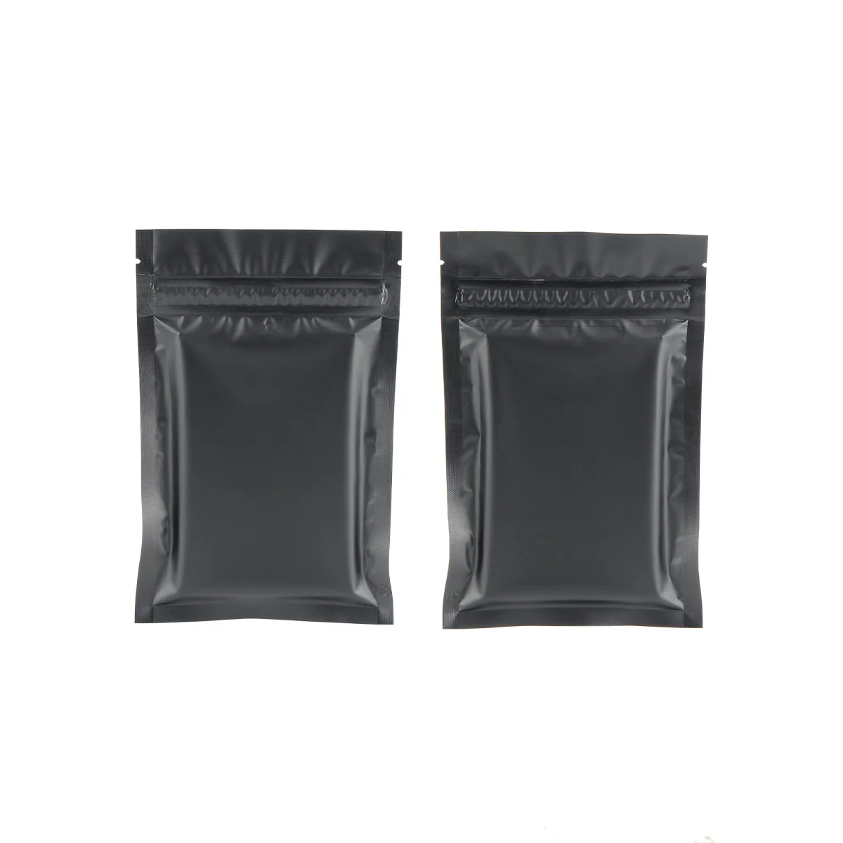 Matte Foggy Night Black Mylar Foil Flat Double Zipper Bags Matte Foggy Night Black Mylar Foil Flat Double Zipper Bags