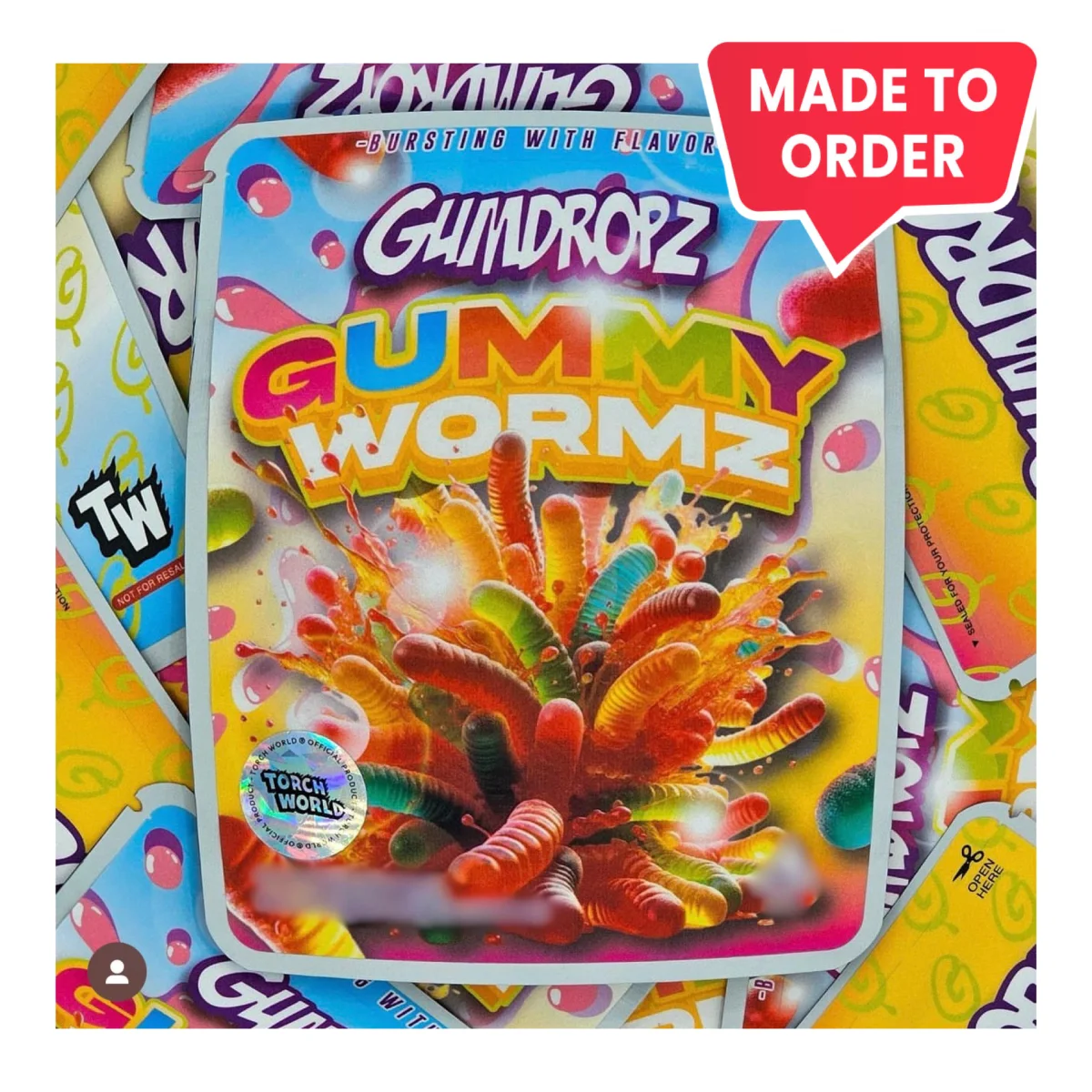 Gummy Wormz Gumdropz 3.5g Mylar Bags Sprinklez Torch World Gummy Wormz Gumdropz 3.5g Mylar Bags Sprinklez Torch World