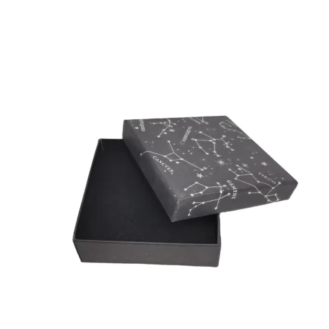 Custom Black Rigid Cardboard Ring and Necklace Box