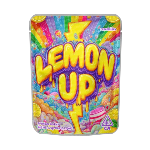 Lemon Up Mylar Pouches Pre-Labeled