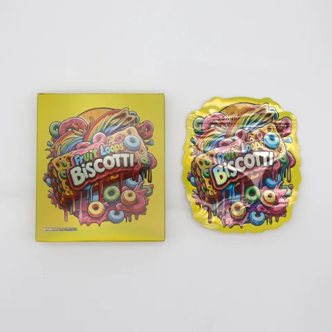 Colorful Cereal Design Mylar Flat Zipper Bag
