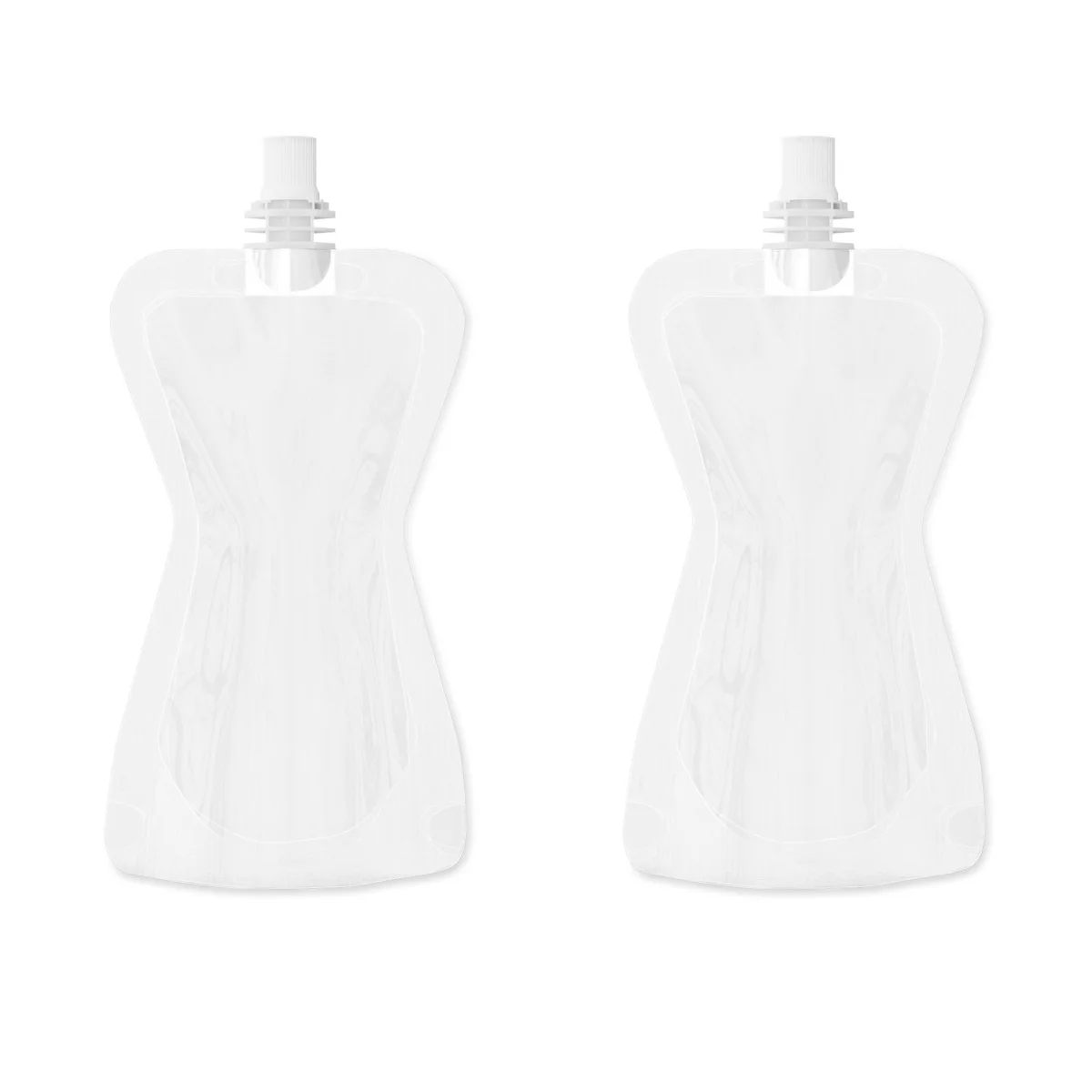 Custom Clear Hourglass-Shaped Pouch with Screw Cap Custom Clear Hourglass-Shaped Pouch with Screw Cap
