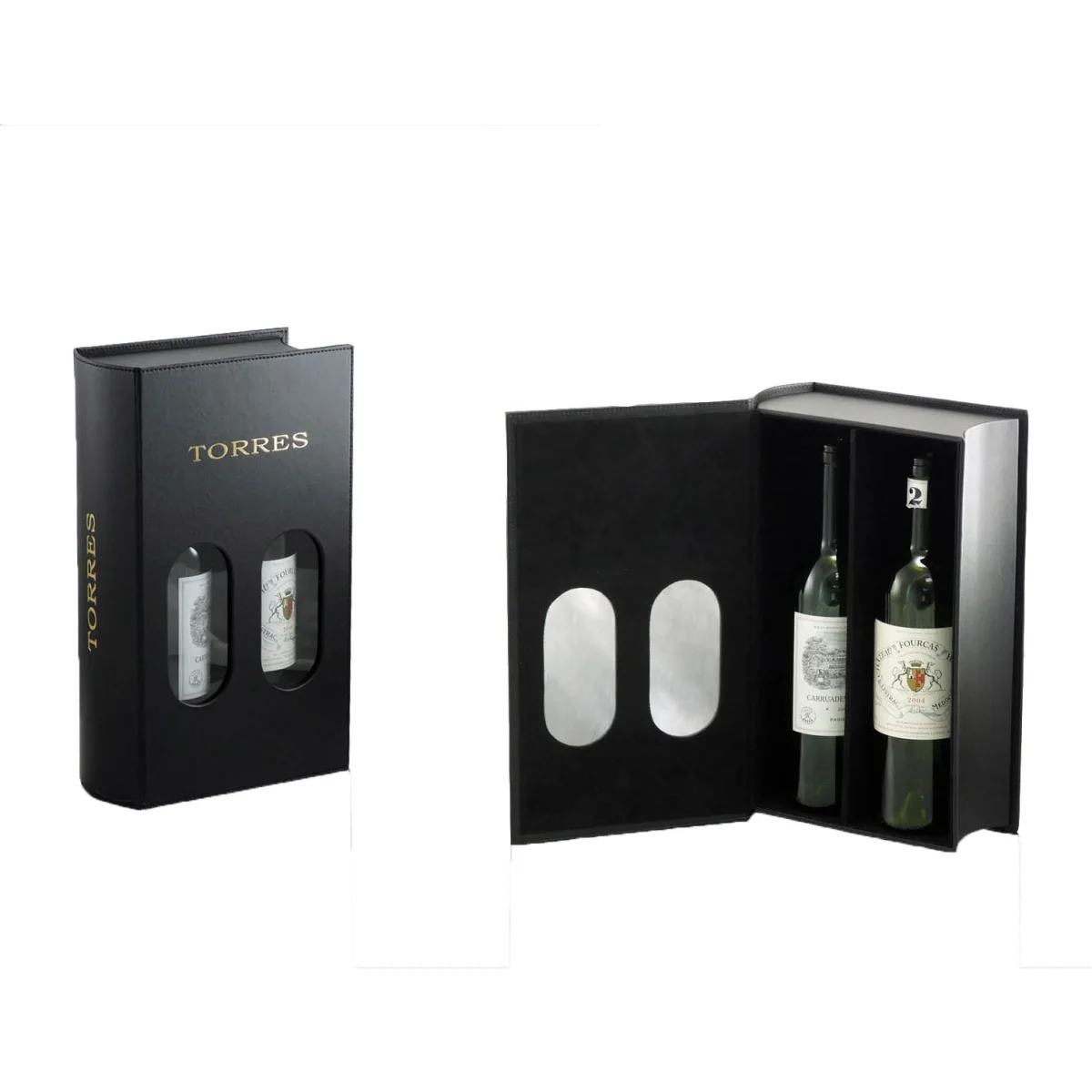 Book-Shaped Two-Bottle Leather Wine and Whiskey Box Book-Shaped Two-Bottle Leather Wine and Whiskey Box
