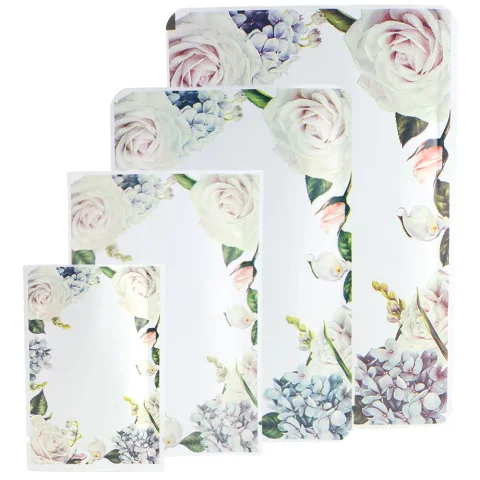 Matte White Botanical-Print Packaging Bag