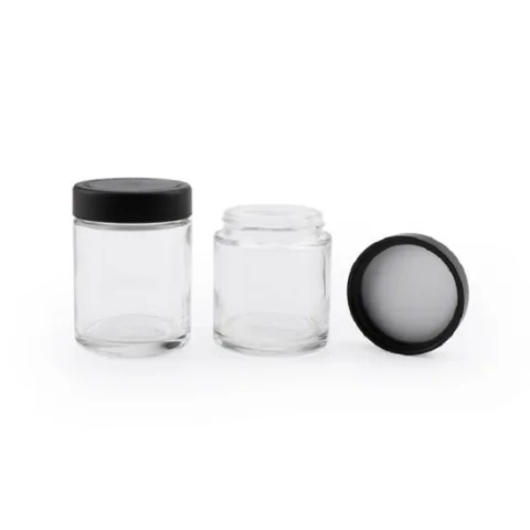 2 oz Child-Resistant Clear Glass Jar