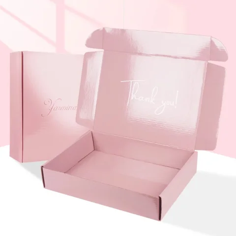 Custom Pink Gloss-Laminated Shipping Gift Box