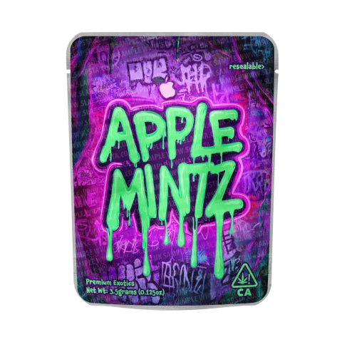 Apple Mintz Mylar Pouches Pre-Labeled