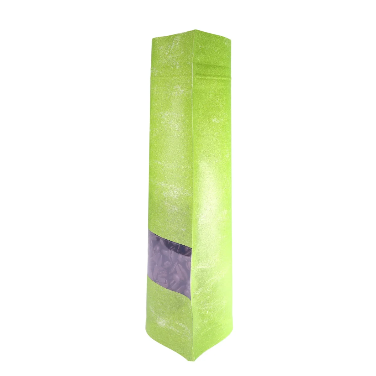 Green Rice Paper Stand-Up Bag with Clear Window Green Rice Paper Stand-Up Bag with Clear Window