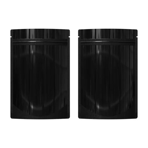 Double-Sided Glossy Mirror Black Mylar Stand-Up Bags