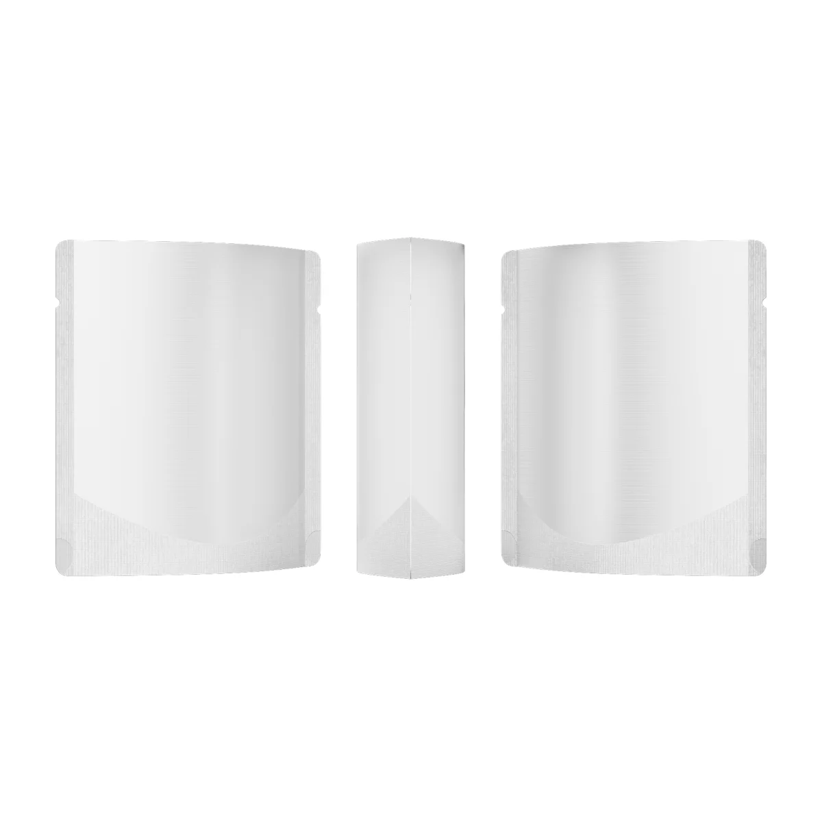 Matte Nickel Silver Square Aluminum Stand-Up Bag