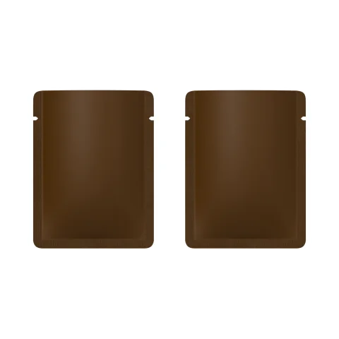 Matte Walnut Brown Aluminum Bottom-Fill Sample Bag