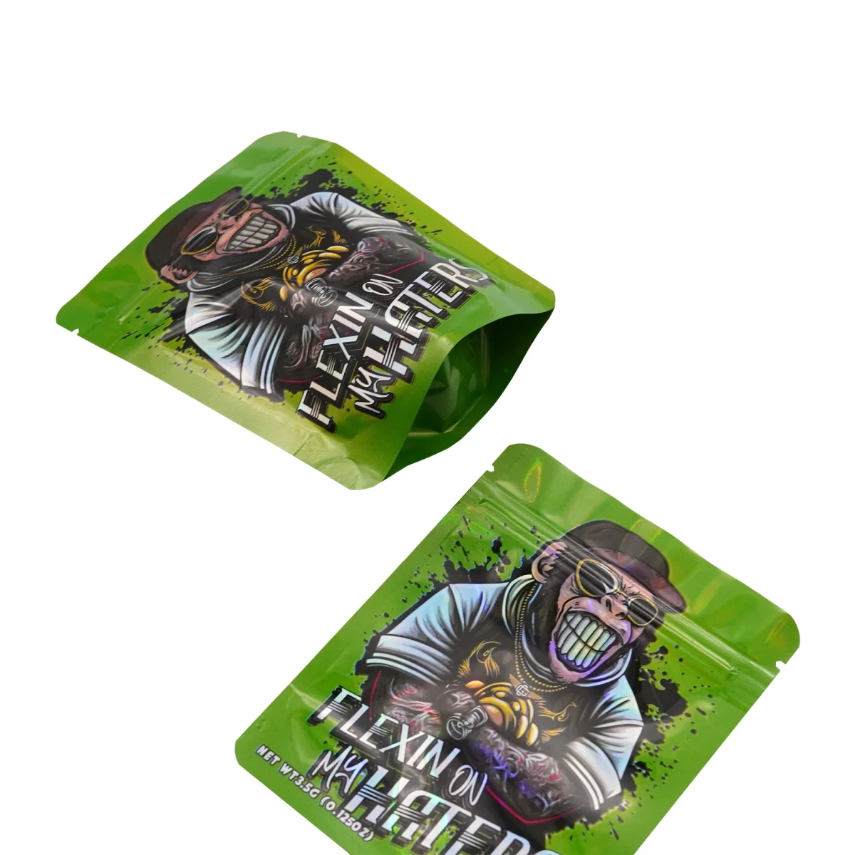 Ape Design Holographic Smell-Proof Mylar Stand-Up Bag Ape Design Holographic Smell-Proof Mylar Stand-Up Bag