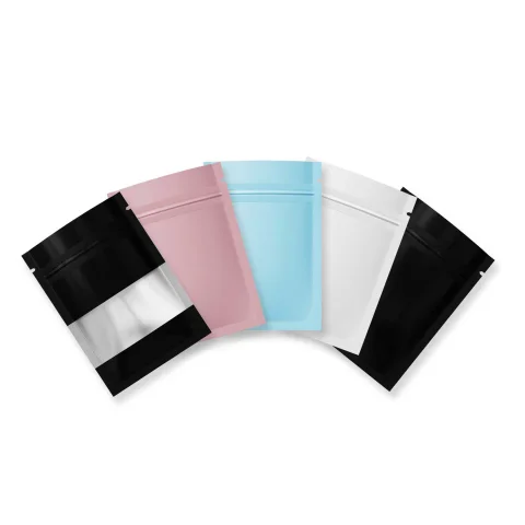 Custom Matte Aluminum Flat Zipper Bag with Frosted Window