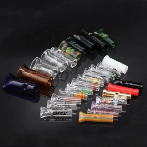 Custom Logo Flat Round Glass Smoking Filter Tips
