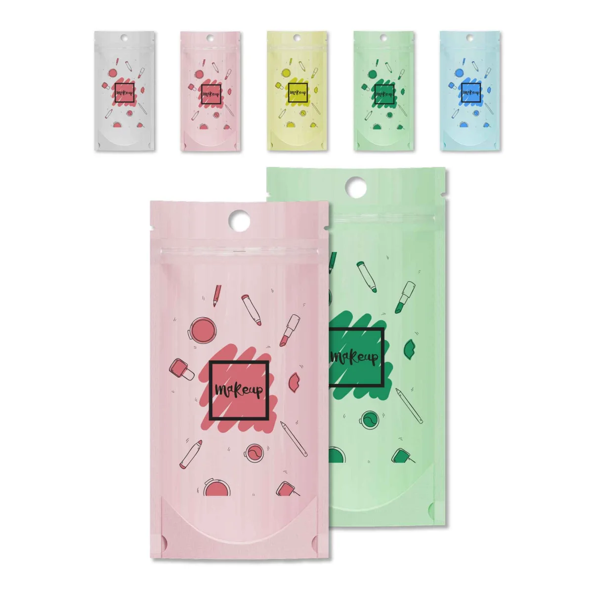 Custom Pastel Tall Stand-Up Zipper Bag