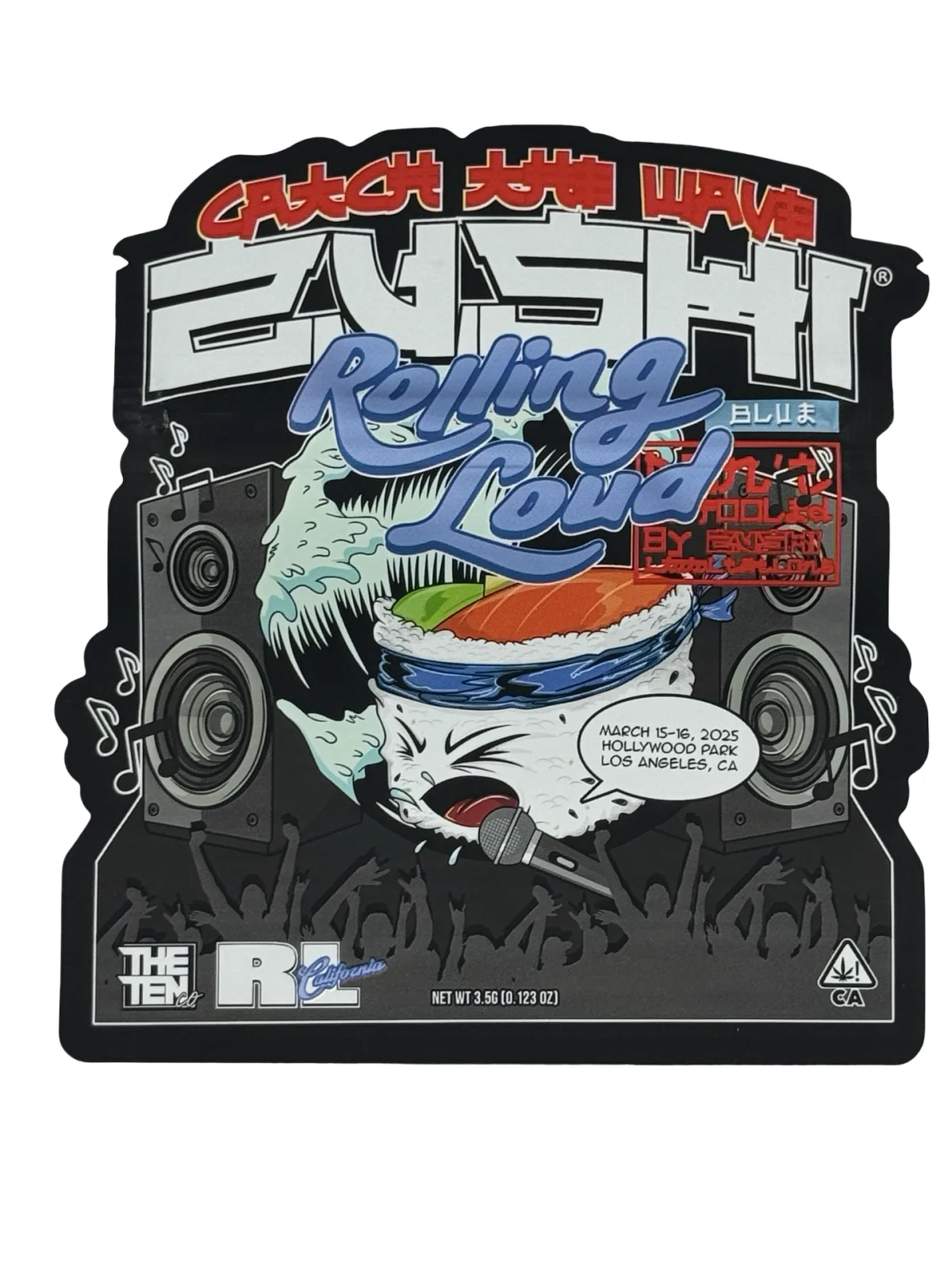 Rolling Loud Zushi Mylar Bags 3.5g The Ten Co Rolling Loud Zushi Mylar Bags 3.5g The Ten Co