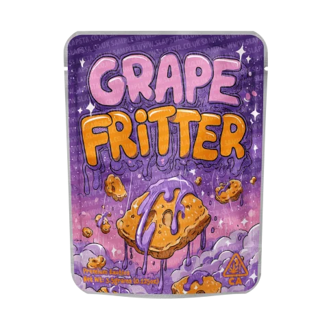 Grape Fritter Mylar Pouches Pre-Labeled
