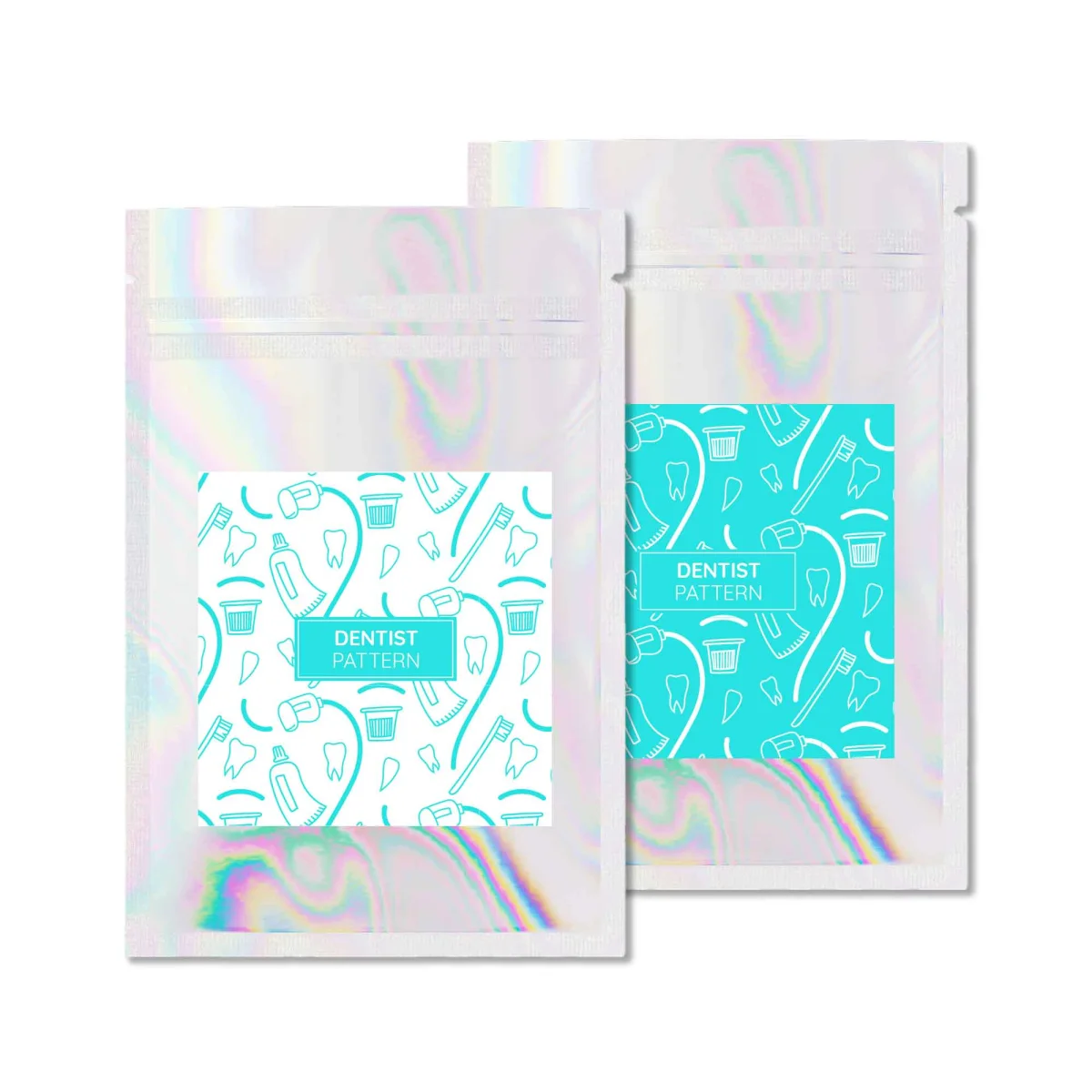 Custom Double-Sided Diamond Holographic Flat Zipper Bag Custom Double-Sided Diamond Holographic Flat Zipper Bag