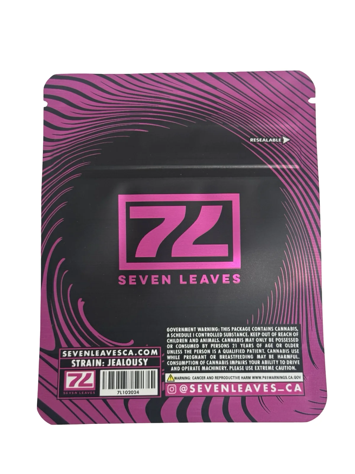 Jealousy 3.5g Mylar Bags Seven Leaves Jealousy 3.5g Mylar Bags Seven Leaves