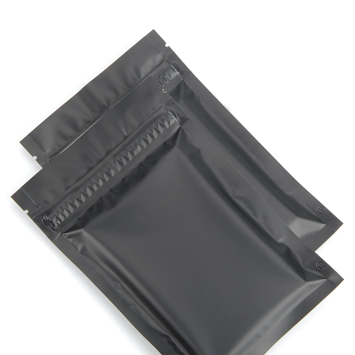 Matte Foggy Night Black Mylar Foil Flat Double Zipper Bags Matte Foggy Night Black Mylar Foil Flat Double Zipper Bags