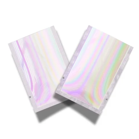 Clear and Galactic Holographic Mylar Packaging Bag