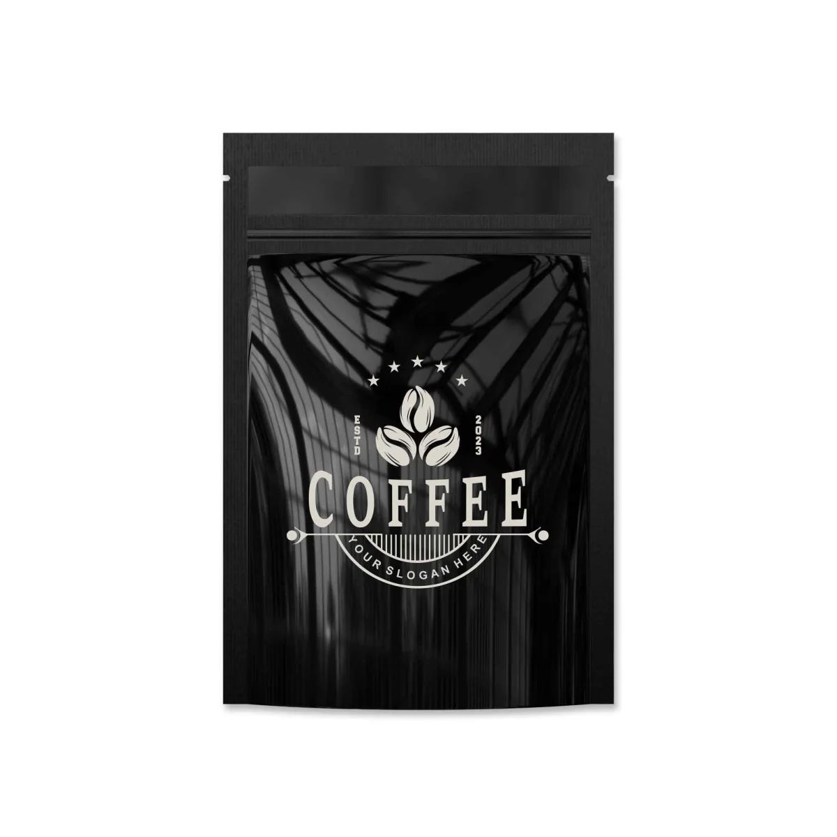 Custom Black Mylar Bottom-Fill Bag with Pre-Sealed Top Custom Black Mylar Bottom-Fill Bag with Pre-Sealed Top