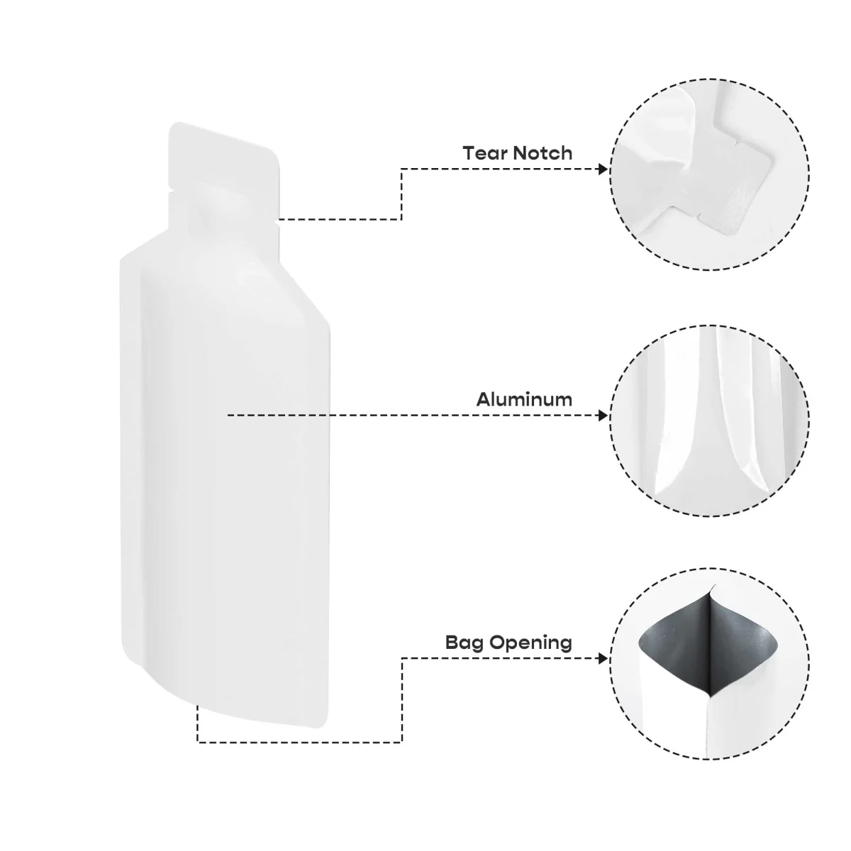 Custom Double-Sided Glossy Aluminum Bottle-Shaped Bag Custom Double-Sided Glossy Aluminum Bottle-Shaped Bag