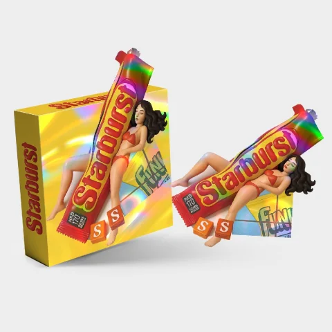 Starburst Design 3.5g Mylar Bag with Packaging Box