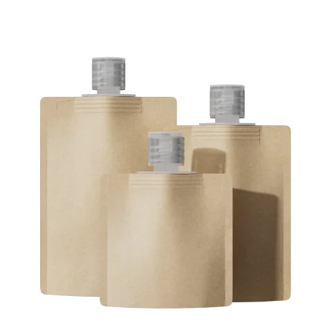 Brown Kraft Stand-Up Pouch with Top Flip Cap