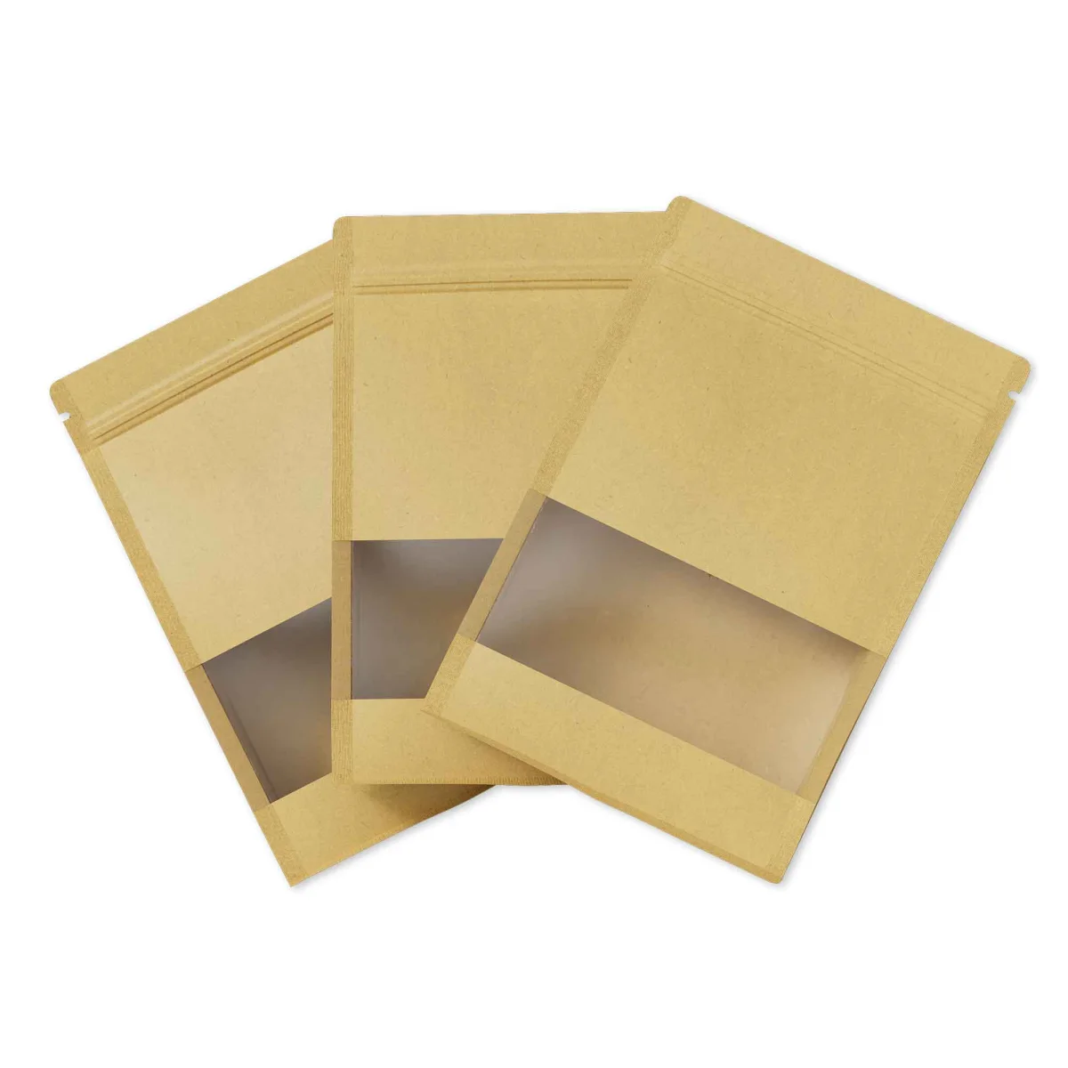 Brown Kraft Paper Side-Gusset Bag with Translucent Window Brown Kraft Paper Side-Gusset Bag with Translucent Window