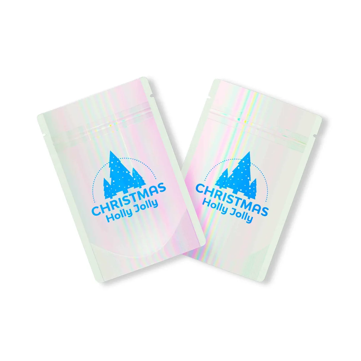 Custom Half-Diamond Holographic Stand-Up Zipper Bag