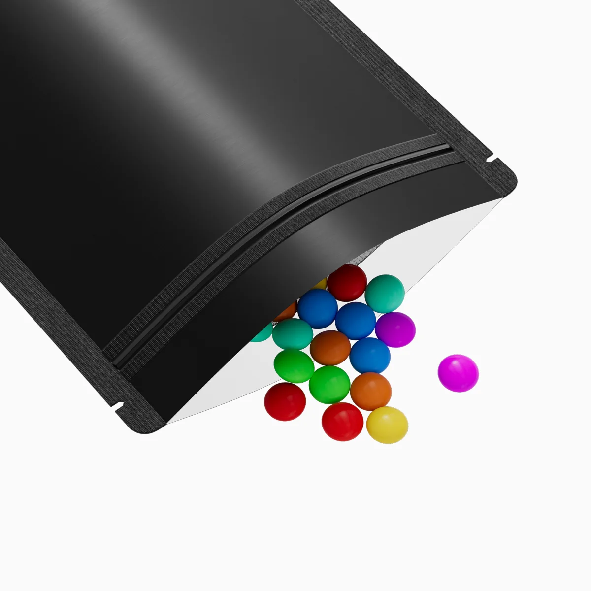 Matte Half Coal Black Plastic Stand-Up Bags with Rounded Matte Half Coal Black Plastic Stand-Up Bags with Rounded
