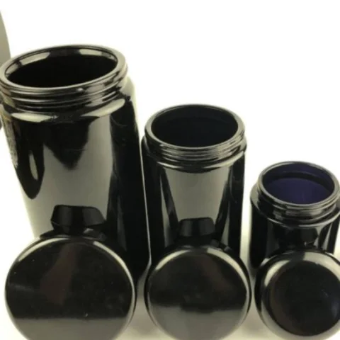 100-500 ml Violet Wide-Mouth Glass Jar with Screw Lid