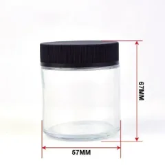 3 oz Clear Round Child-Resistant Glass Storage Jar