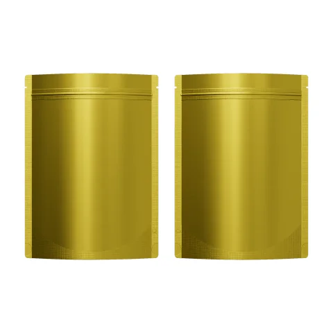 Matte Brass Gold Mylar Stand-Up Bag with Rounded Corners