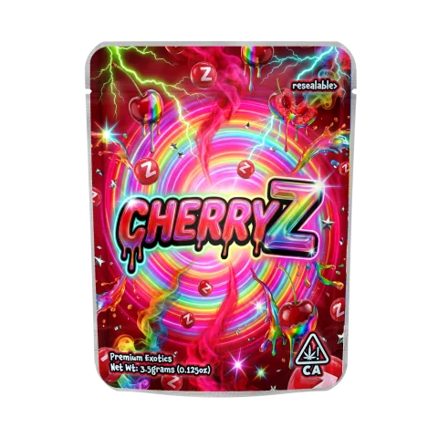 Cherry Z Mylar Pouches Pre-Labeled
