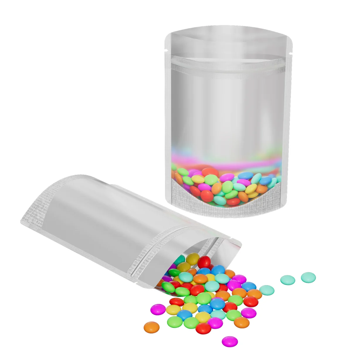 Matte Nickel Silver Mylar Stand-Up Packaging Bag Matte Nickel Silver Mylar Stand-Up Packaging Bag