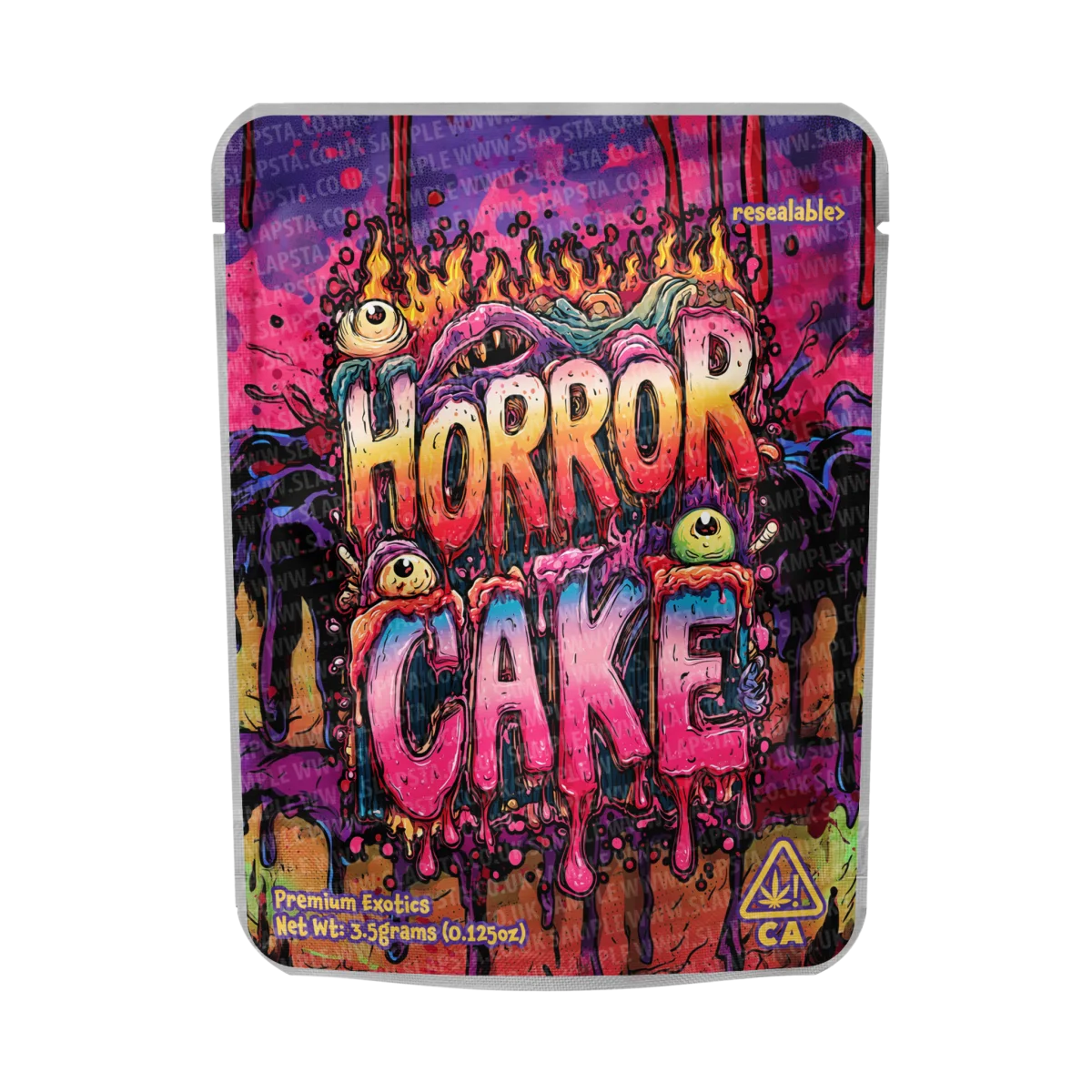 Horror Cake Mylar Pouches Pre-Labeled Horror Cake Mylar Pouches Pre-Labeled