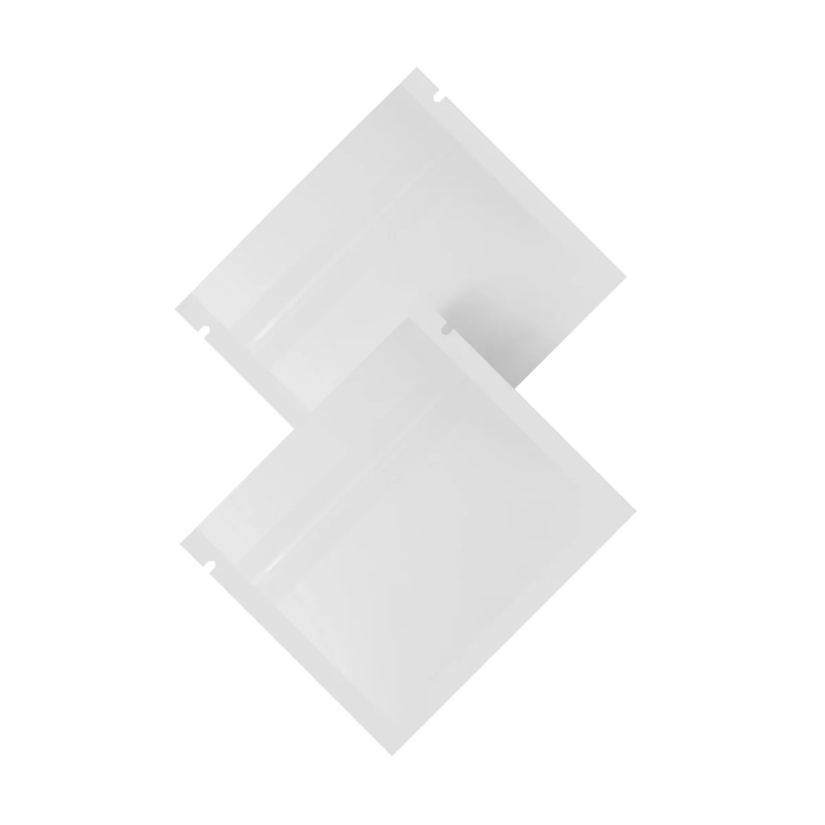 Glossy White Mini Smell-Proof Mylar Flat Zipper Bag