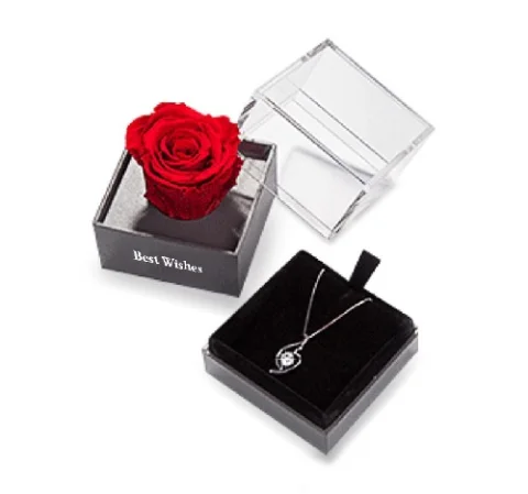 Acrylic Gift Box for Preserved Roses and Jewelry