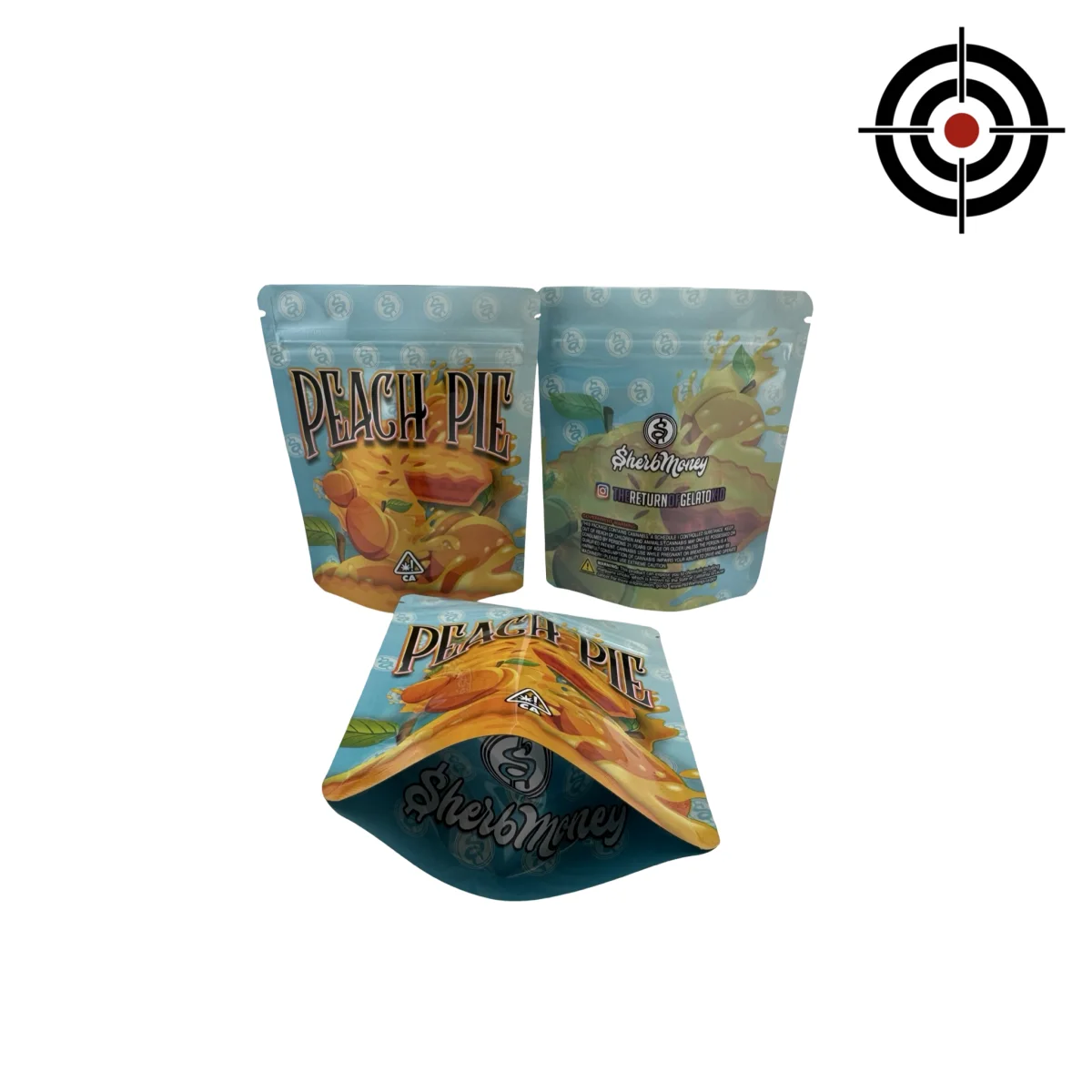 Peach Pie Mylar Bags 3.5g SherbMoney Peach Pie Mylar Bags 3.5g SherbMoney