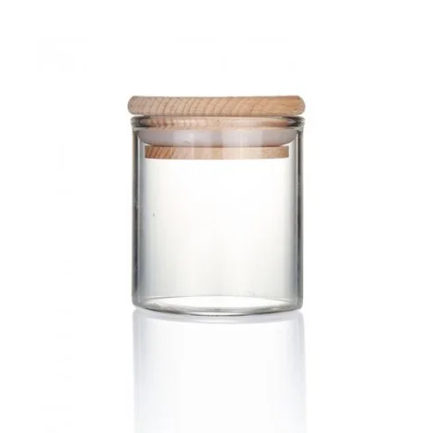 Child-Resistant Glass Storage Jar with Bamboo Lid