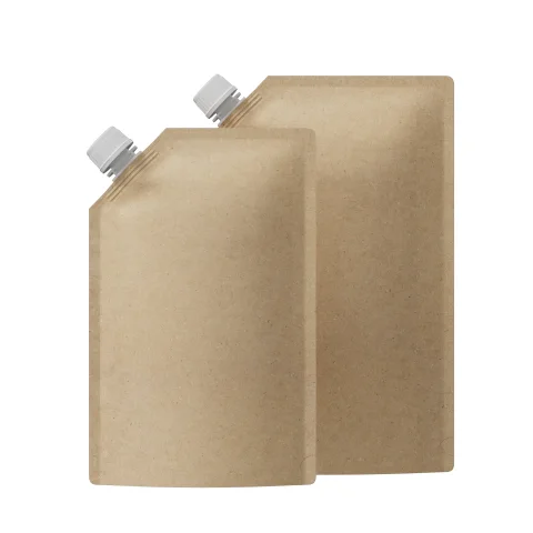 Brown Kraft Stand-Up Pouch with Corner Twist Cap