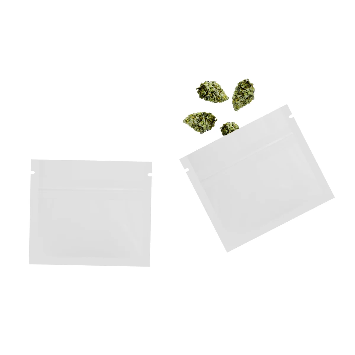 Glossy White Mini Smell-Proof Mylar Flat Zipper Bag