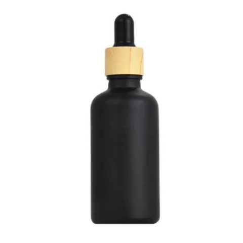 50 ml Matte Black Frosted Glass Dropper Bottle