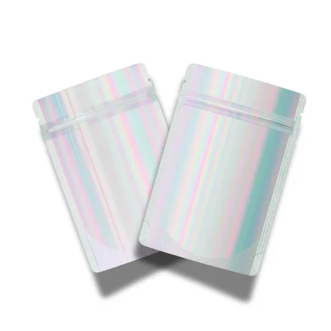 Custom Half-Diamond Holographic Stand-Up Zipper Bag