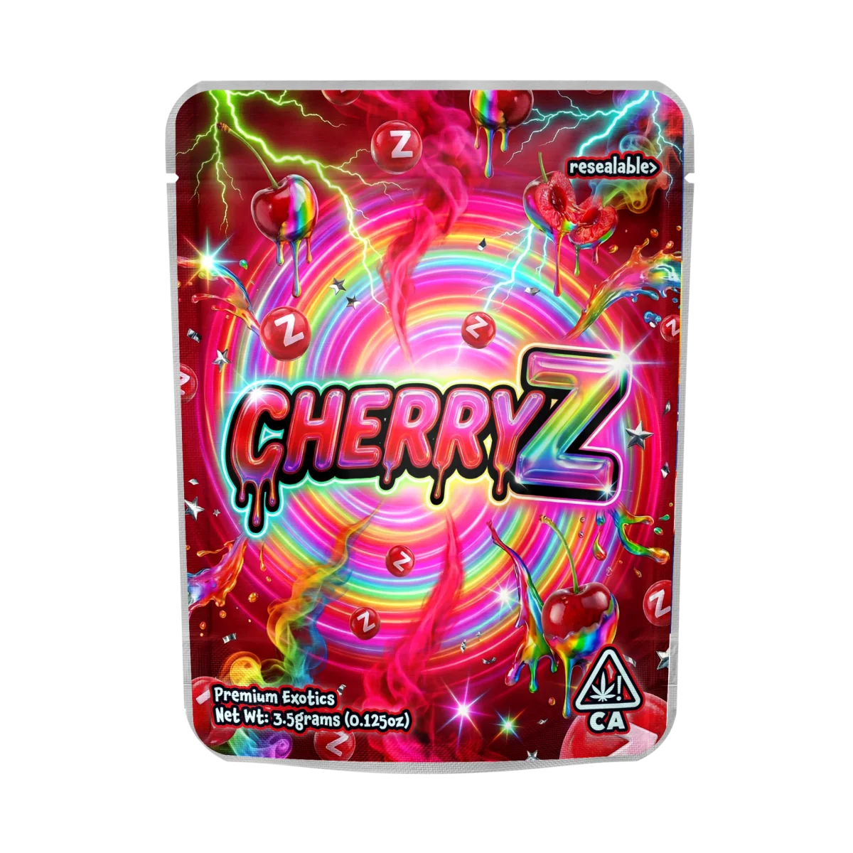 Cherry Z Mylar Pouches Pre-Labeled Cherry Z Mylar Pouches Pre-Labeled